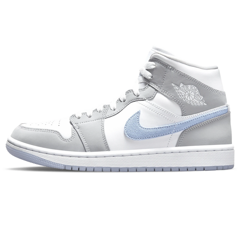 AIR JORDAN 1 MID WOLF GREY ALUMINUM (W) - Designer Supplier 