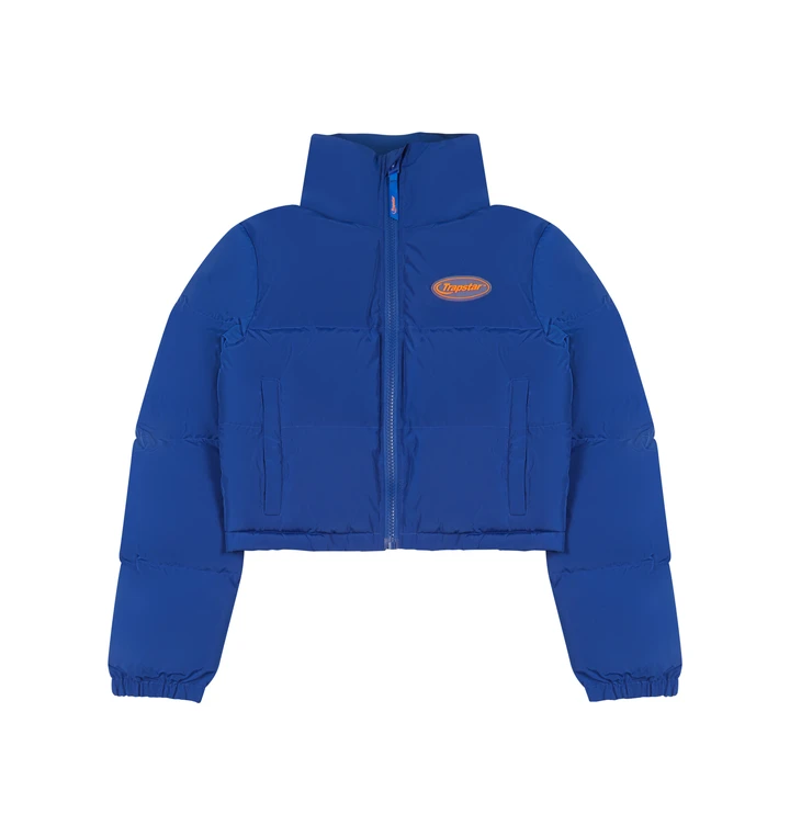 Women's Puffer Jacket - Blue/Orange - Designer Supplier 