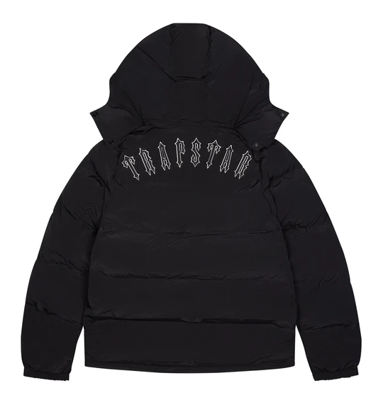 Irongate Detachable Hooded Puffer Jacket - Black - Designer Supplier 