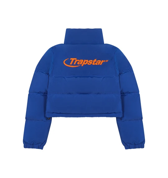 Women's Puffer Jacket - Blue/Orange - Designer Supplier 