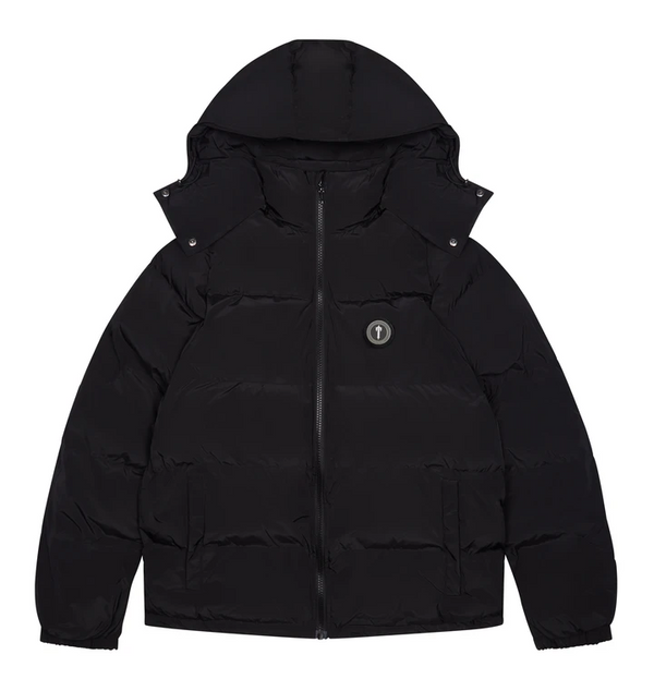 Irongate Detachable Hooded Puffer Jacket - Black - Designer Supplier 