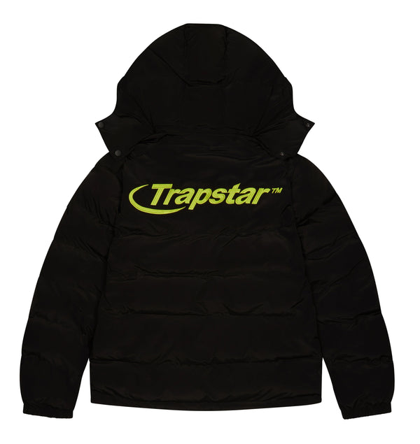 Trapstar Hyperdrive Detachable Hooded Puffer Jacket Black/Lime (2022)