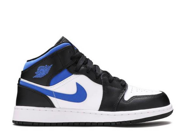 AIR JORDAN 1 MID WHITE BLACK ROYAL RACER BLUE - Designer Supplier 