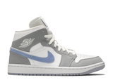 AIR JORDAN 1 MID WOLF GREY ALUMINUM (W) - Designer Supplier 