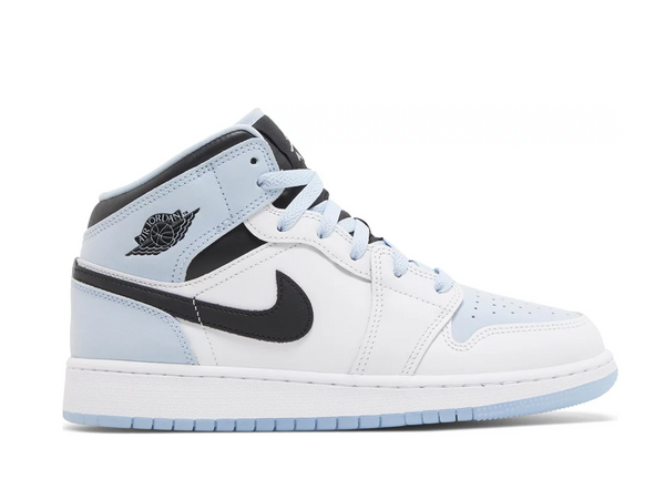 Nike Air Jordan 1 Mid White Ice Blue (GS)