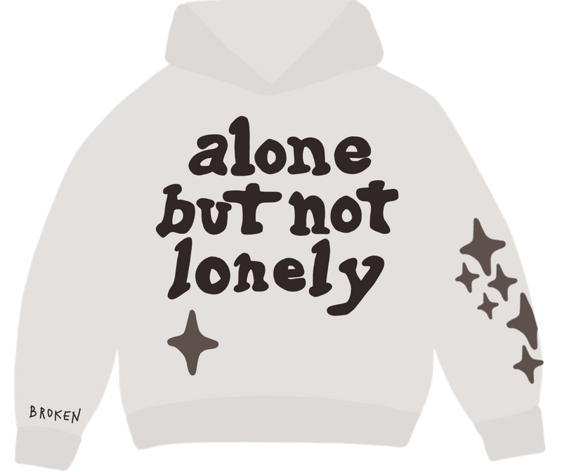 Broken Planet Market Alone But Not Lonely Hoodie White