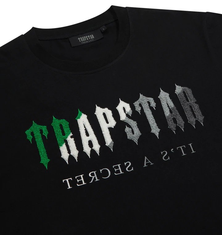 Trapstar Chenille Decoded Short Set - Black/Green