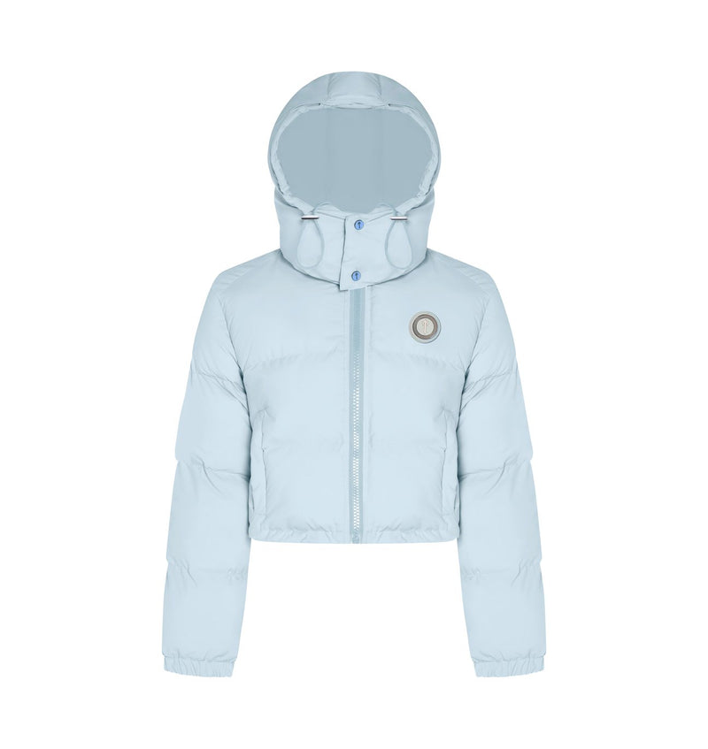 Trapstar Women's Irongate Detachable Hooded Puffer Jacket - Ice Blue