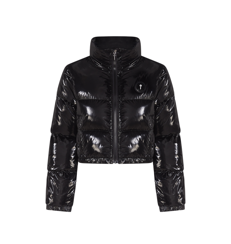 Trapstar Women's Irongate Detachable Hooded Puffer Jacket - Shiny Black