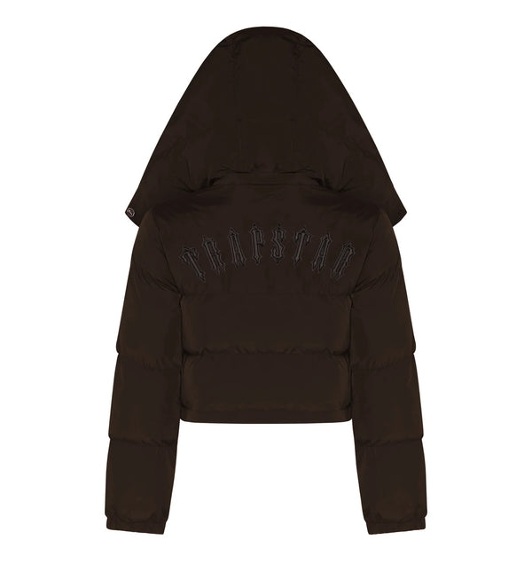 Trapstar Women's Irongate Detachable Hooded Puffer Jacket - Brown