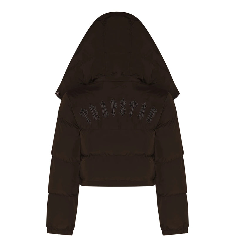 Trapstar Women's Irongate Detachable Hooded Puffer Jacket - Brown