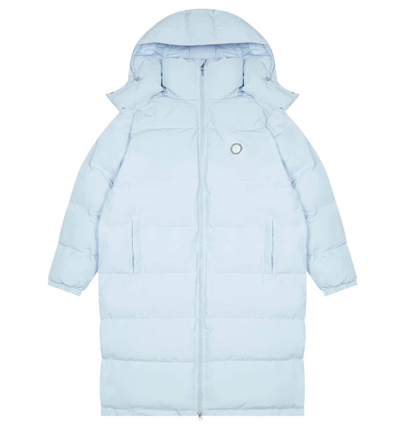 Trapstar Long Irongate Detatchable Hooded Puffer Jacket - Ice Blue