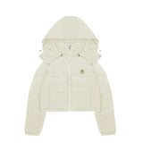 Trapstar Women's Irongate Detachable Hooded Puffer Jacket - Cream