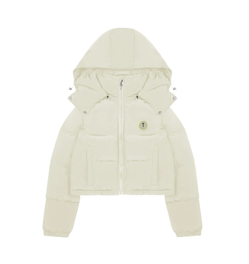 Trapstar Women's Irongate Detachable Hooded Puffer Jacket - Cream