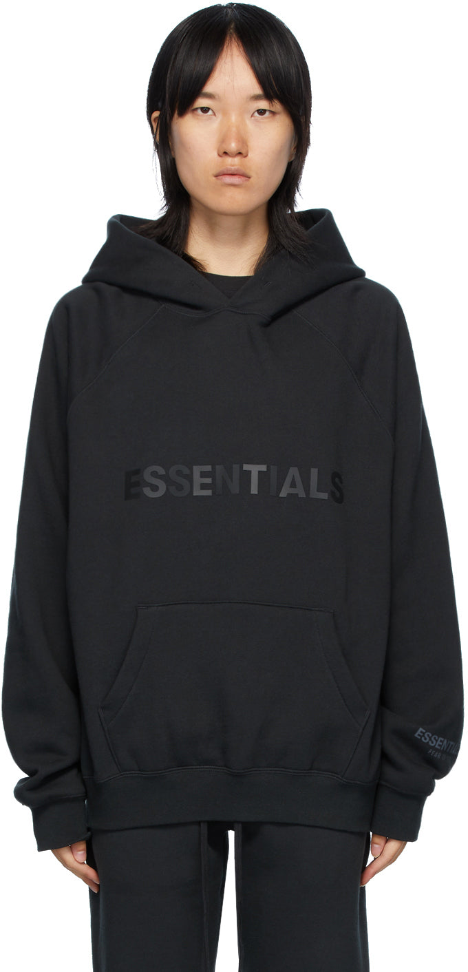 Fear Of God Essentials 3D Black Pullover Hoodie