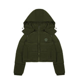 Trapstar Women's Irongate Detachable Hooded Puffer Jacket - Olive