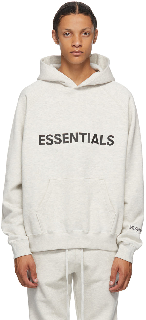 Fear Of God Essentials 3D Heather Grey Pullover Hoodie