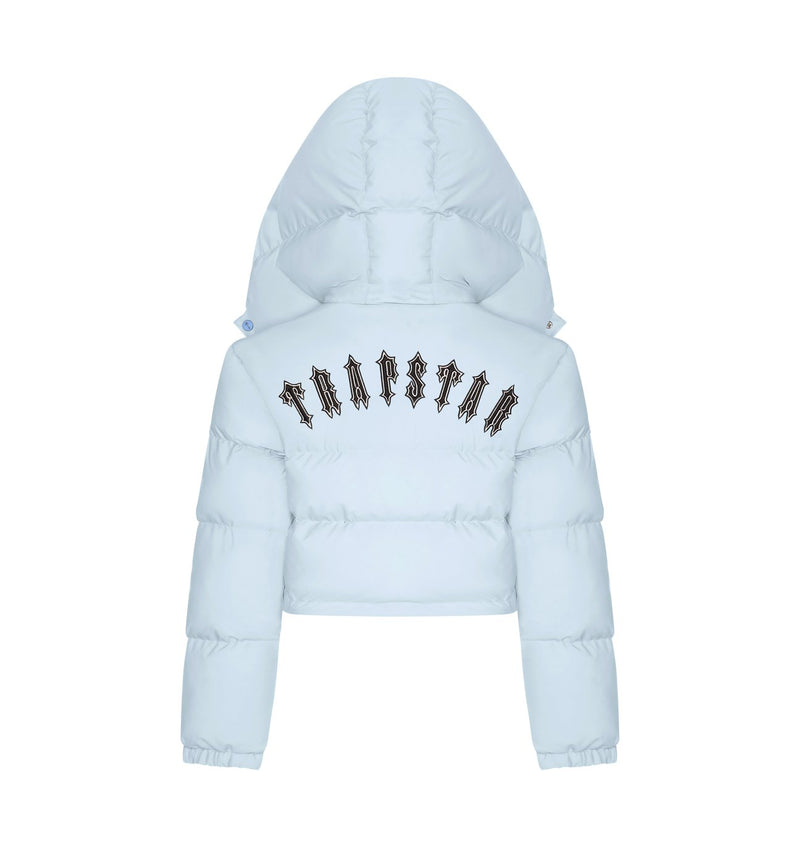 Trapstar Women's Irongate Detachable Hooded Puffer Jacket - Ice Blue