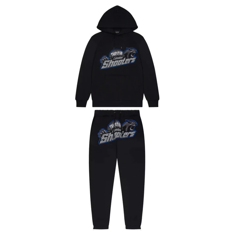 Trapstar Shooters Hoodie Tracksuit - Navy Blackout Version