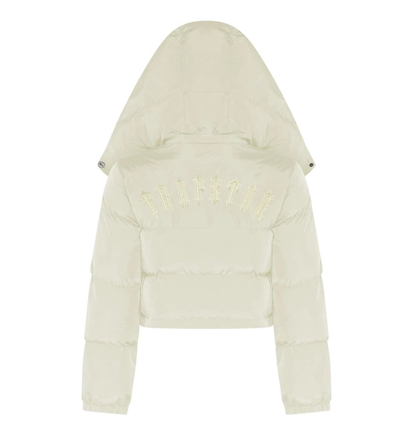 Trapstar Women's Irongate Detachable Hooded Puffer Jacket - Cream