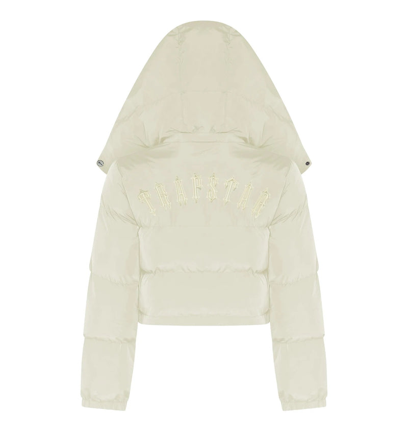 Trapstar Women's Irongate Detachable Hooded Puffer Jacket - Cream