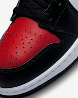 Nike Air Jordan 1 Mid Fire Red Bred Toe White