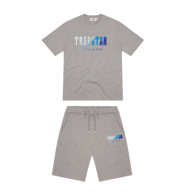 Trapstar Chenille Decoded Short Set - Grey Ice Flavours 2.0 Edition