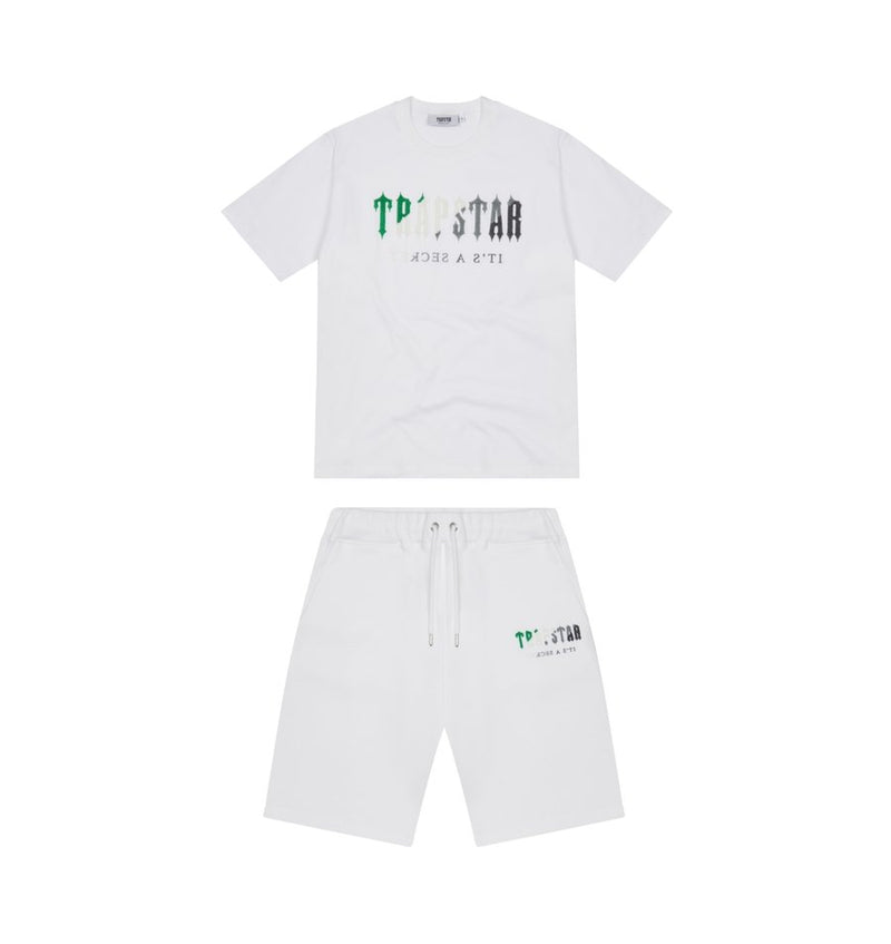 Trapstar Chenille Decoded Short Set - White/Green