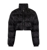 Trapstar Women's Cropped T Jacquard Puffer Jacket - Black