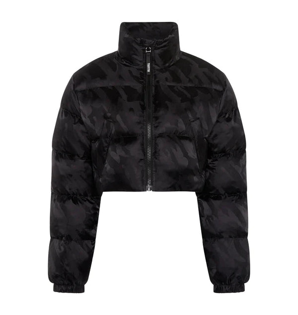 Trapstar Women's Cropped T Jacquard Puffer Jacket - Black